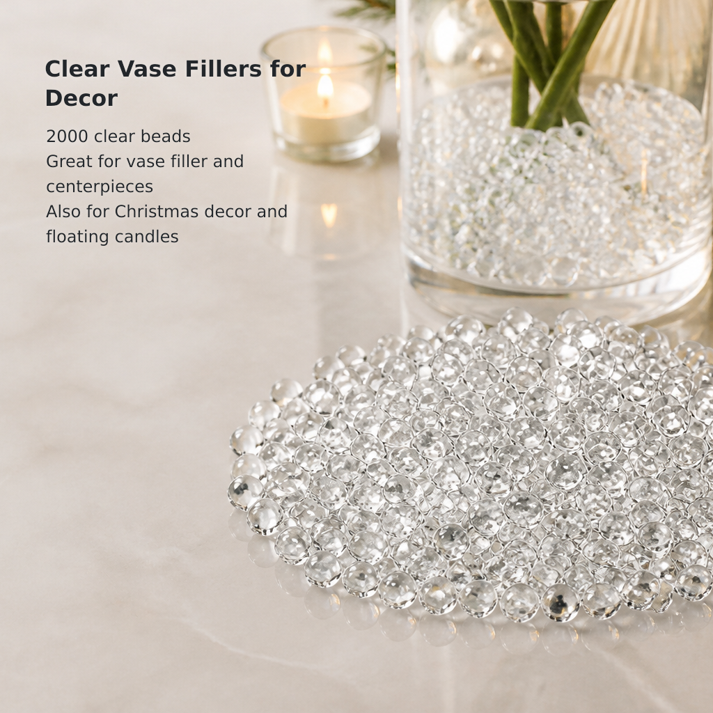 2,000-Piece Clear Vase Filler Beads